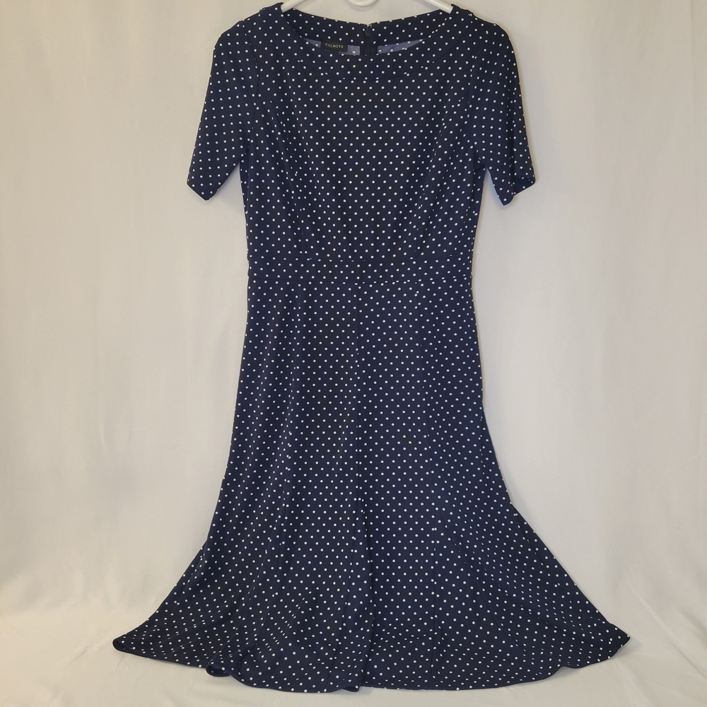 Talbots Blue and White Scoop Neck Midi Sundress